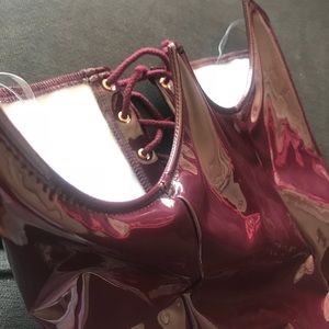 Patent leather high waist skirt